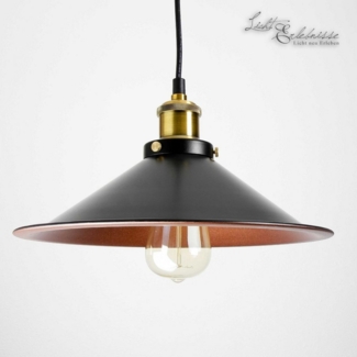 Licht-Erlebnisse Pendelleuchte DOVER, ohne Leuchtmittel, Küchenlampe Industrial Design Schwarz