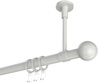Gardinenstangen-Set Sonette Luino 600 cm (geteilt in 3 x 200 cm), 1-läufig, 20 mm Ø Weiß