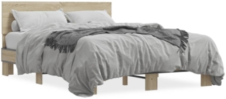 vidaXL Bettgestell Sonoma-Eiche 120x190 cm Holzwerkstoff und Metall 3280203