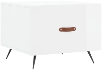 Couchtisch, Sofatisch Hochglanz-Weiß 50x50x40 cm Holzwerkstoff