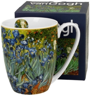 DUO ART GALLERY Klassischer Becher 360 ml IRISES inspired by Van Gogh New Bone China Porzellan