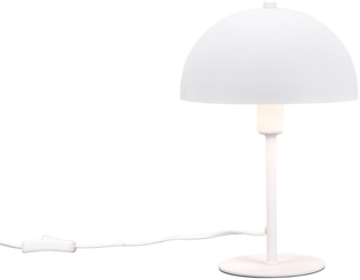 Kleine LED Tischleuchte aus Metall Weiß in Pilzform, Höhe 30cm