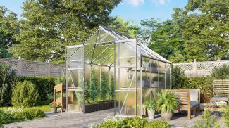 Vitavia Gewächshaus "Jamaika" inkl. Ready2Grow Zubehör-Set, aluminium eloxiert, 6,7 m²,6 mm HKP