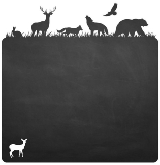 nikima Wandtattoo Waldtiere (Folie), selbstklebende Tafelfolie/ Kreidefolie inkl. 3 Stück Kreide