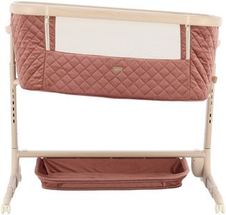 Qute 'Q-Wiggle Electric' Co-Sleeper, mit Matratze, Aluminium Pink - White Wash, 44x83 cm