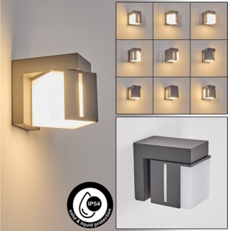 hofstein Außen-Wandleuchte Außenwandlampe aus Metall/Kunststoff in Anthrazit/Weiß, ohne Leuchtmittel, verstellbare Wandleuchte außen im modernen Design, IP54