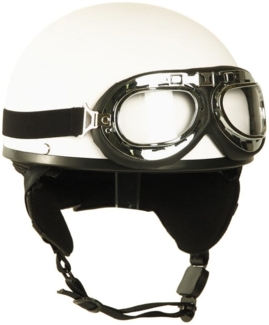 Mil-Tec Schutzhelm Retro Helm Halbschale mit Brille