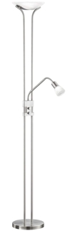 Vornehme 22,5 Watt LED Standleuchte in Nickel matt