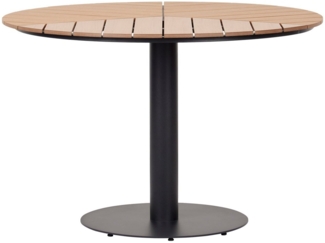 ebuy24 Gartentisch Hector Gartentisch Ø113 cm schwarz, teak Esche.