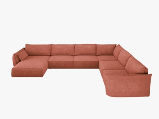 Micadoni Panorama-Ecksofa Kaelle 8-Sitzer Rechts Chenille Over The Horizon Terrakotta