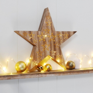 Haushalt International LED Dekofigur Weihnachtsstern 36x36x5cm Weihnachtsdeko Stern 10 LEDs, LED Weihnachts-- und Advensbeleuchtung warmweiß