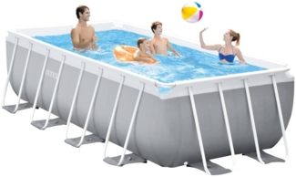 Intex 'Prism Rectangular 400 x 200 x 122 cm' Pool Set, grau, inkl. Kartuschenfilteranlage