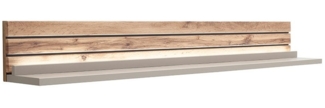 Lomadox Wandregal LIEZEN-05, grau mit Eiche, Breite 150cm, inkl. Beleuchtung