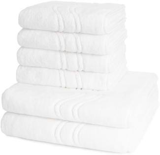 Ross Cashmere feeling 6 tlg. Frottier-Set - 4 X Handtuch (50 X 100cm), 2 X Duschtuch (75 X 140cm) - 520 g/m2 - Weiß