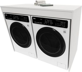 Raumhirsch Furniture Waschmaschinenumbauschrank Waschmaschinenschrank für Waschmaschine & Wäschetrockner (7 Farben lieferbar) für zwei Geräte geeignet