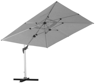 anndora-sonnenschirm Ampelschirm aus Aluminium Marktschirm mit Kurbelmechanik, LxB: 400,00x300,00 cm, Winddach - 360° drehbar - witterungsbeständiger Stoff