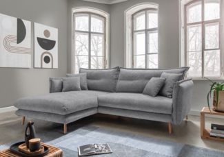 INOSIGN Ecksofa Lazio modern und bequem, schmale Armlehnen, tolle Detailverarbeitung, zwei verschiedene Fußfarben wählbar
