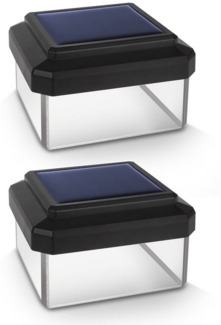 GreenBlue LED Gartenleuchte Solarmastleuchte für Zaun Outdoor geeignet, LED fest integriert, Warmweiß, solarbetriebene LED Gartenlampe für Garten und Zaun wetterfest