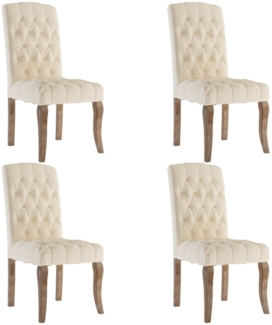 vidaXL Esszimmerstühle 4 Stk. Beige Leinenoptik Stoff 3309175