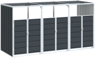vidaXL Mülltonnenbox für 3 Tonnen Anthrazit 216x81x115 cm Stahl 4006181