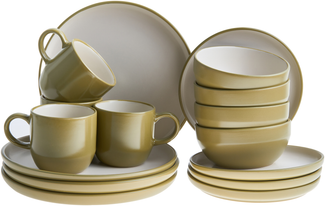 Tafelservice 16-teilig NUTMEG Steinzeug Grün