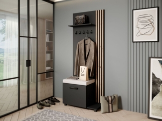 Beautysofa Garderobenschrank Garderobenschrank mit Aufhängern LIVIA (Mit eleganten Kleiderbügeln) mit Verschließbarer Schuhschrank