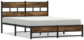 vidaXL Metallbett ohne Matratze Räuchereiche 140x200 cm 4017219