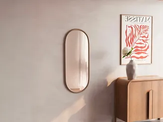 Vente-unique - SHAXI Spiegel Holz, Platte Braun - B 3 cm x H 120 cm x L 50 cm