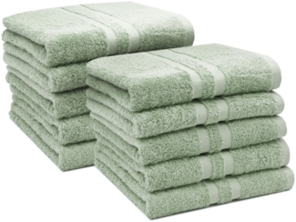 ZOLLNER Handtücher, Walkfrottier (10-St), 50x100 cm, 100% Baumwolle, mit 2 Bordürenstreifen