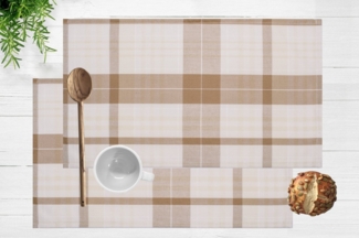 my home Platzset Candise, (2-St), 45 x 30, Karomuster, weiche Haptik, Esszimmer, Wohnzimmer, Küche