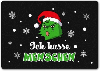 speecheese Fußmatte Weihnachtsmuffel Fußmatte in 35x50 cm ohne Rand mit Spruch Ich hasse