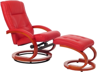 Fernsehsessel Relaxsessel Sessel Pescatori, Kunstleder, mit Hocker ~ rot