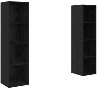 vidaXL TV-Schränk 2 pcs Schwarz 37 x 37 x 142,5 cm Holzwerkstoff 3393538