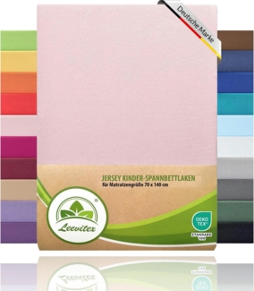 leevitex® Spannbettlaken 180x200 cm - 200x200 cm | Spannbetttuch Bettlaken | 100% Jersey Baumwolle | Matratzenhöhe bis 25 cm | Öko-Tex | Rosa