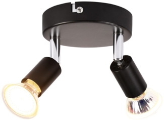 ZMH LED Deckenleuchte GU10 - 2 Moderne runde Deckenstrahler 350° Deckenstrahler für Küchen Flur Schlafzimmer Wohnzimmer - Ohne Leuchtmittel Schwarz
