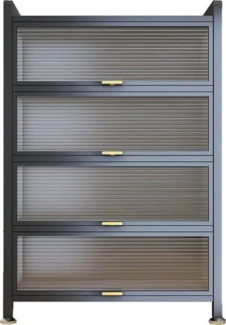 FOXSPORT Mehrzweckschrank Küchenschrank Vorratschrank (mit 4/5 Ablagen, Traglast von 20 kg pro Ebene) mit transparenten Türen, staub- und fettbeständig, Breiterer Zähler