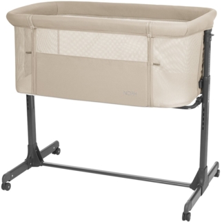 Kikkaboo Beistellbett Noah verstellbar Räder Anti Reflux eine Seite zum Öffnen braun