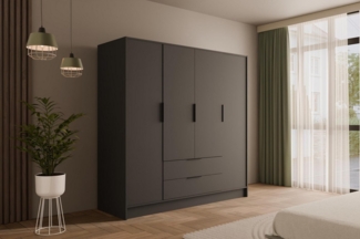 ALTDECOR Drehtürenschrank KOLIN (Kleiderschrank Garderobenschrank mit viel Stauraum, Moderner Schrank) Vielseitiger Drehtürenschrank mit Spiegeltüren Spiegel Flügeltüren