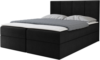 Boxspringbett Rebos, Schwarz, 180x200 cm