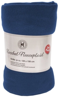 2er Fleece Wohndecke Kuscheldecke Wolldecke 120x150cm Blau