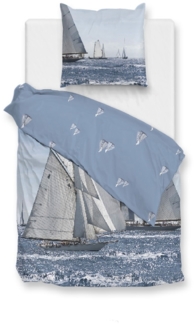Zo! Home Cotton Bettwäsche 155x220 Regatta blue Segelboot Meer Maritim