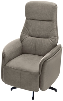 Fernsehsessel Dario / Doro , Metall, Polyester, Stoff , Beige, Braun , 73 x 116 x 75 cm