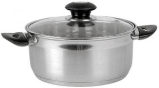 BURI Edelstahl Bratentopf 20cm Glasdeckel Kochtopf Fleischtopf Topf