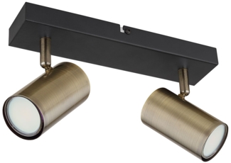 Deckenleuchte, Metall, schwarz, Spots verstellbar, L 26 cm