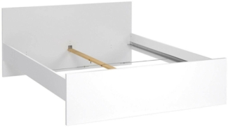 Dmora Doppelbett Nilofar, Struktur des Container-Betts, Sommier mit Verkleidung, Matratzenhalterstruktur, 207x166 h80 cm, Glänzendes Weiß