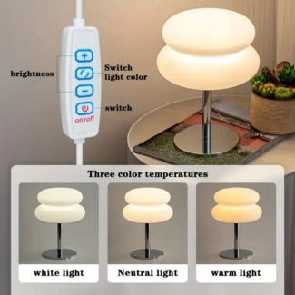 JDONG LED Nachttischlampe Vintage Glas Tischlampe Elegante Nachttischbeleuchtung mit Dimmbar, Retro Nachtlicht für Schlafzimmer Wohnzimmer,29.5*20 CM