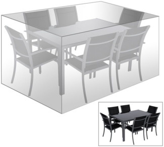 WOLTU Schutzhülle Möbelsets, 242 x 162 x 100 cm, Abdeckung für Gartenmöbel, Abdeckhaube aus PE, Plane UV-Beständig wasserabweisend winterfest reißfest, Transparent