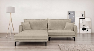 INOSIGN Ecksofa ALEXANDRIA mit Recamiere rechts oder links bestellbar, moderne Bezüge, L-Form mit Wellenunterfederung, Maße: B/H/T 246/86/190 cm