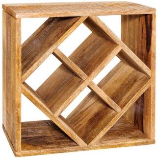 riess-ambiente Weinregal CUBUS 40cm braun, Einzelartikel 1-tlg, Wohnzimmer · Massivholz · stehend · Handmade · Landhaus