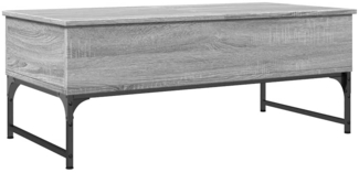 Couchtisch, Sofatisch Grau Sonoma 100 x 50 x 40 cm Holzwerkstoff und Metall